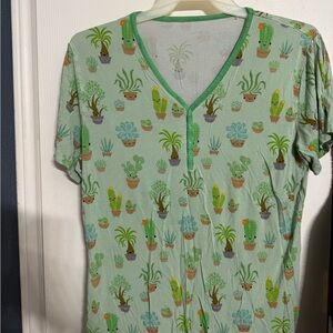 Little Sleepies Green Botanical Pajama Top